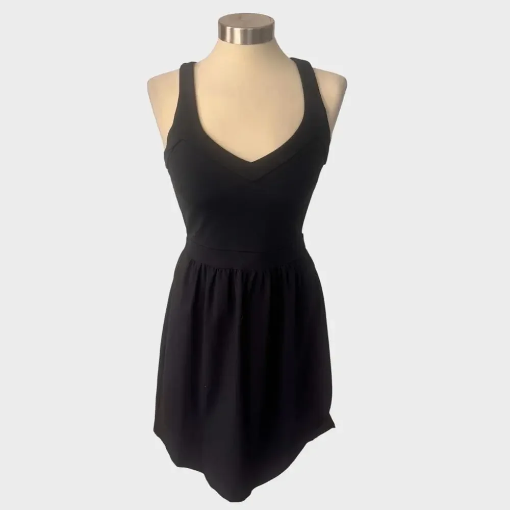 Cynthia Rowley Black Sleeveless V-Neck Fit-and-Flare Dress